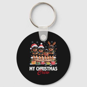 Rottweiler Christmas Crew Funny Dog Lovers Holiday Keychain