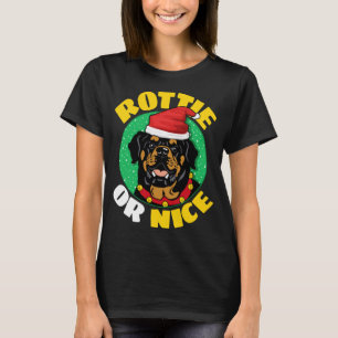Rottweiler Christmas Dog Santa Hat Rottie Or Nice T-Shirt