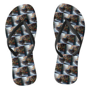 Rottweiler Christmas Festive Season Flip Flops