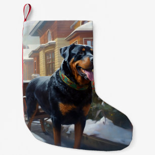 Rottweiler Christmas Festive Season Small Christmas Stocking