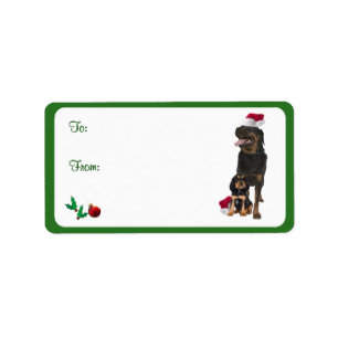 Rottweiler Christmas Gift Tag Stickers