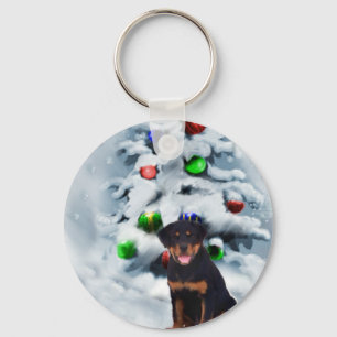 Rottweiler Christmas Gifts Keychain