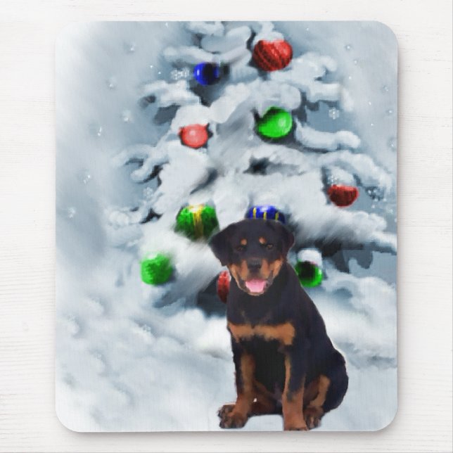 Rottweiler Christmas Gifts Mouse Pad (Front)