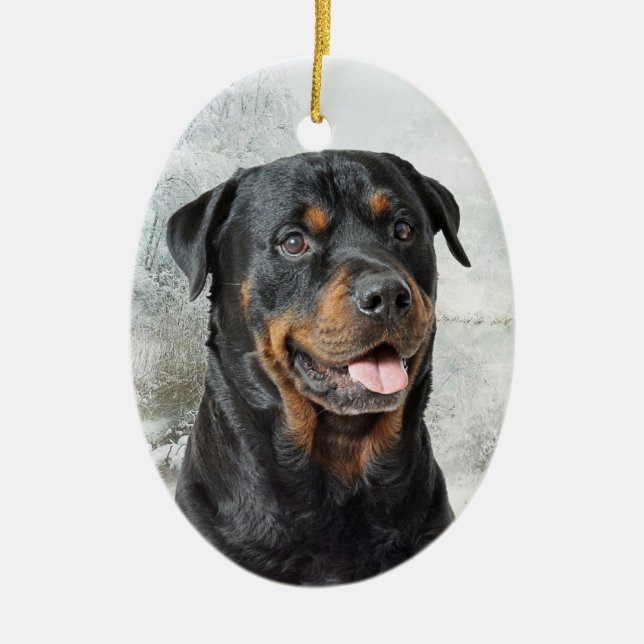 Rottweiler Christmas Ornament (Front)