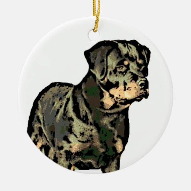 Rottweiler Christmas ornament (Front)