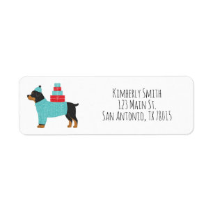 Rottweiler Christmas Return Address 