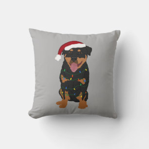 Rottweiler Christmas  Throw Pillow