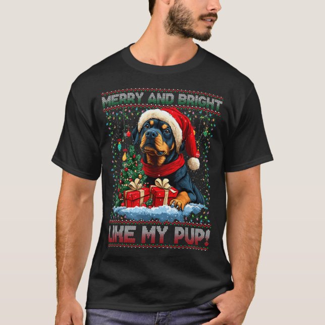 Rottweiler Christmas Tree Decorations Dog Lover Xm T-Shirt (Front)