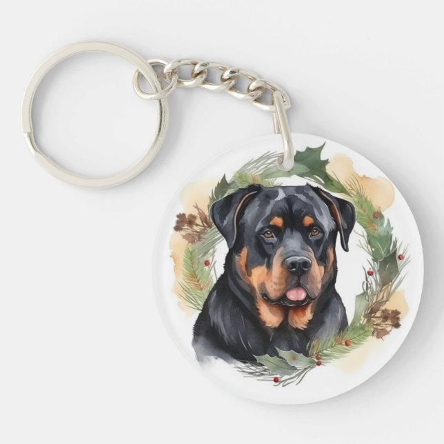 Rottweiler Christmas Wreath Festive Pup (Devant)
