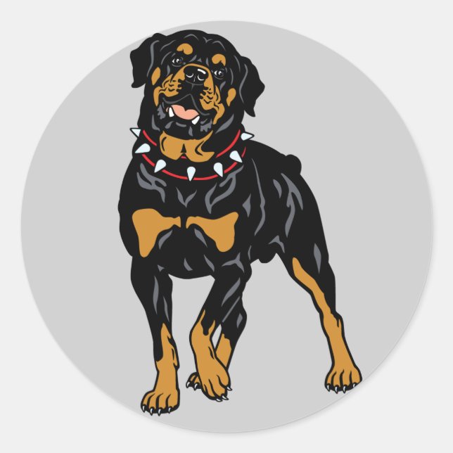 rottweiler classic round sticker (Front)