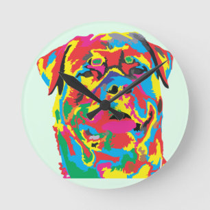 rottweiler colour round clock