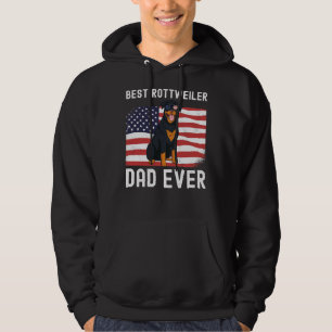 Rottweiler Dad American Flag 4th Of July Rottie Hoodie