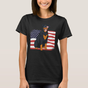 Rottweiler Dad & Mom American Flag 4th Of July T-Shirt