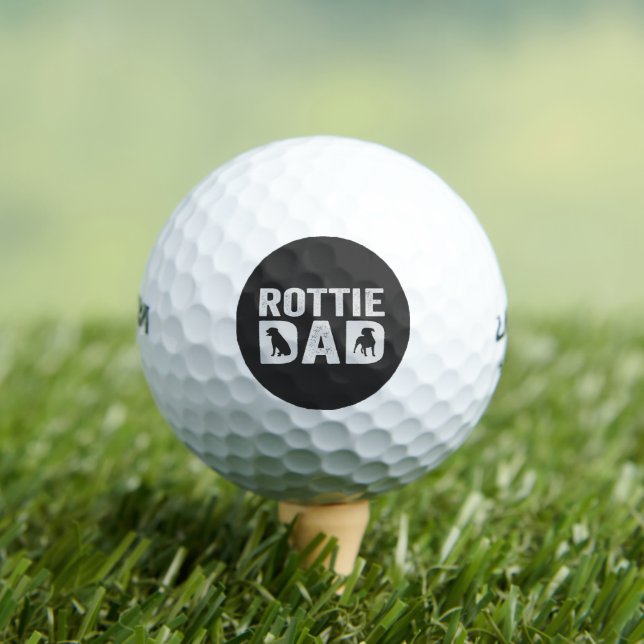 Rottweiler Dad Funny Father's Day Rottie Dog Gift  Golf Balls (Insitu Tee)