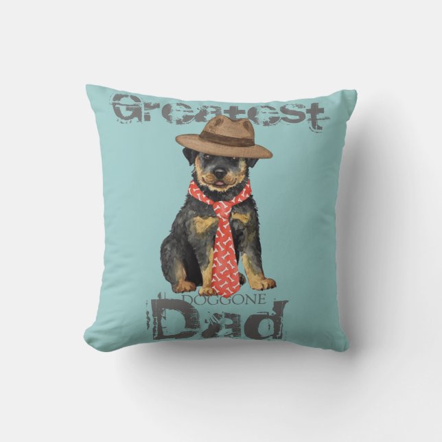 Rottweiler Dad Throw Pillow (Front)