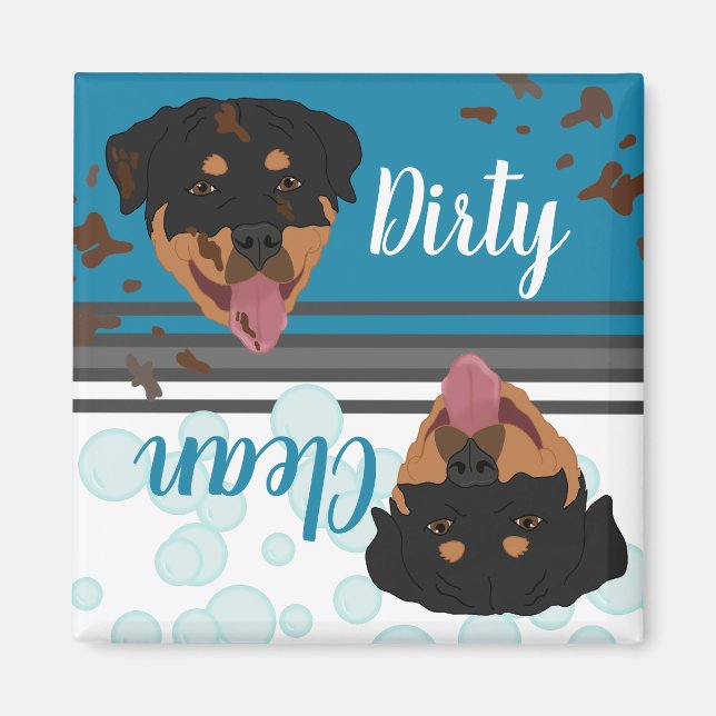 Rottweiler Dirty/Clean Dishwasher Magnet (Front)