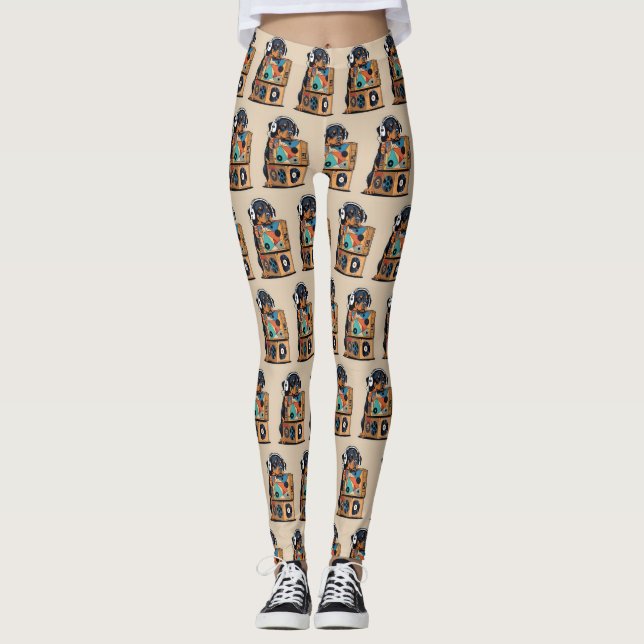 Rottweiler Djing Leggings 8 (Front)