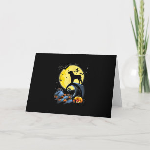 rottweiler dog and moon funny halloween costume thank you card