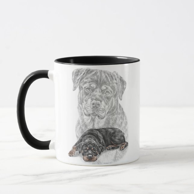 Rottweiler Dog Art Mug (Left)