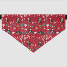 Rottweiler Dog Bandana Christmas Cute Kawaii