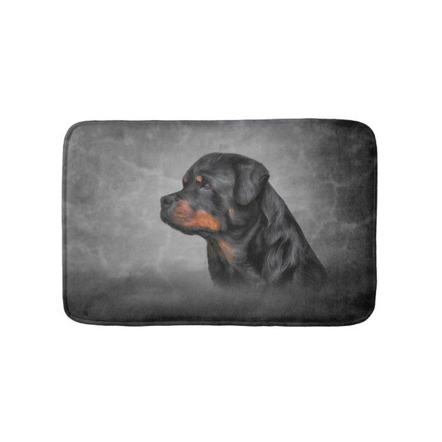 Rottweiler dog bath mat (Front)