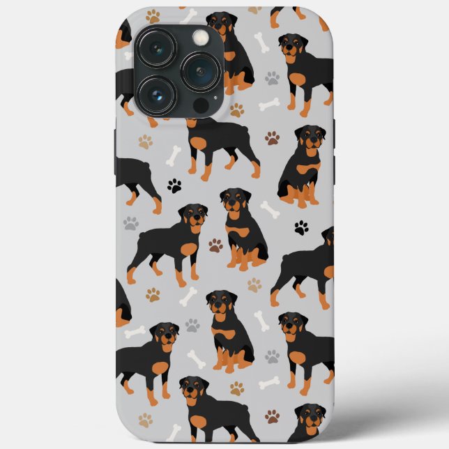 Rottweiler Dog Bones and Paws Case-Mate iPhone Cas Case-Mate iPhone Case (Back)