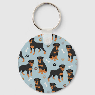 Rottweiler Dog Bones and Paws Keychain