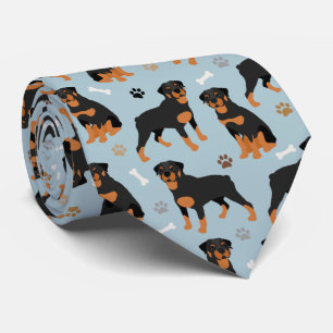 Rottweiler Dog Bones and Paws Tie