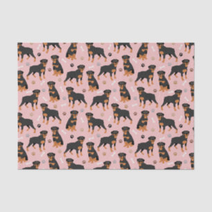 Rottweiler Dog Bones and Paws Tissue Paper