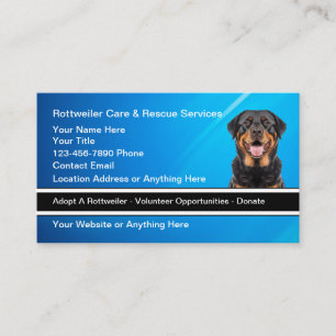 Rottweiler Dog Breed Rescue Services Business Card