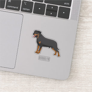 Rottweiler dog cartoon illustration 