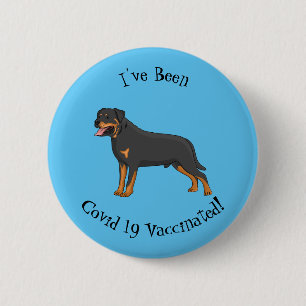 Rottweiler dog cartoon illustration 2 inch round button