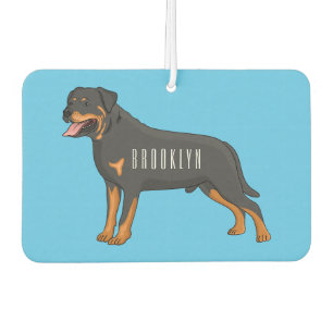 Rottweiler dog cartoon illustration  air freshener