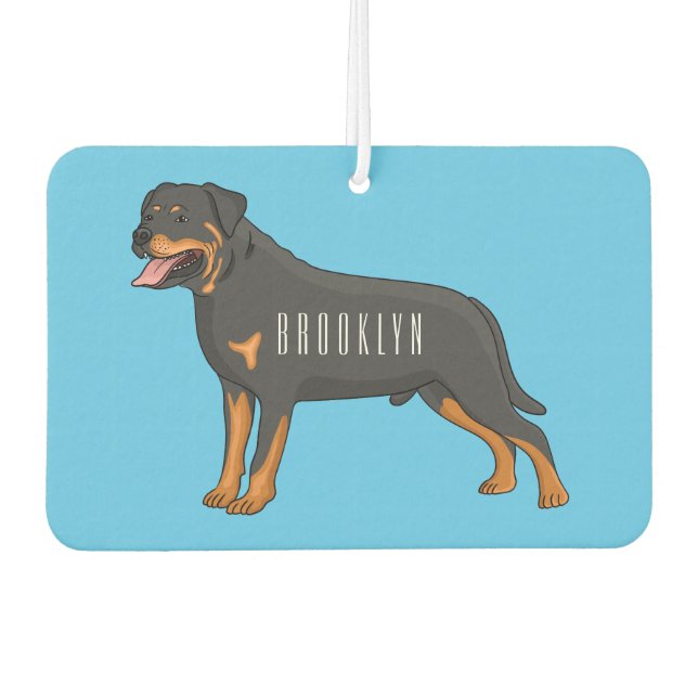 Rottweiler dog cartoon illustration  air freshener (Front)