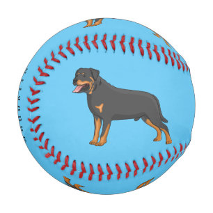 Rottweiler dog cartoon illustration baseball