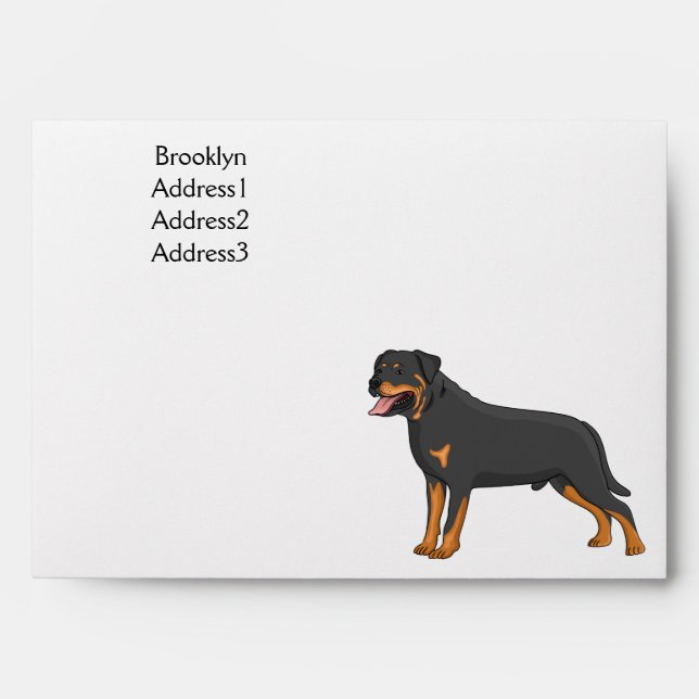 Rottweiler dog cartoon illustration  envelope (Front)