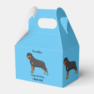 Rottweiler dog cartoon illustration favor box