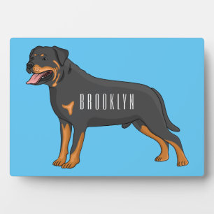 Rottweiler dog cartoon illustration  plaque