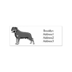 Rottweiler dog cartoon illustration rubber stamp