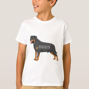 Rottweiler dog cartoon illustration T-Shirt