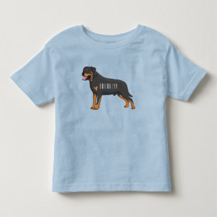 Rottweiler dog cartoon illustration toddler t-shirt