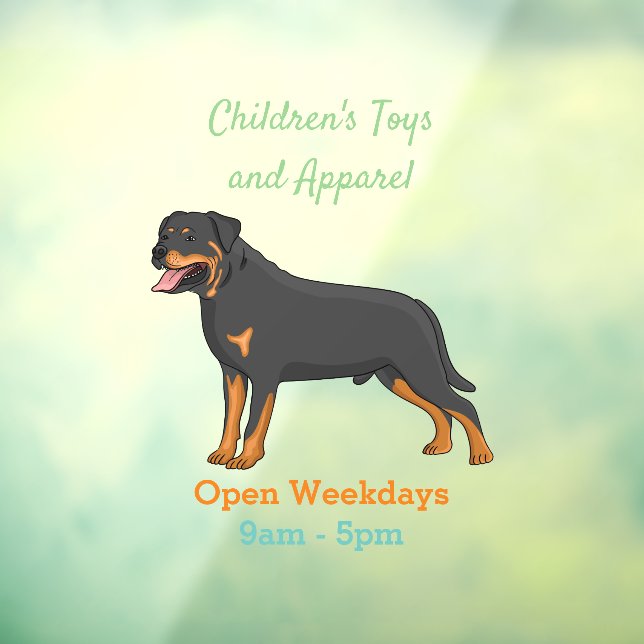 Rottweiler dog cartoon illustration  window cling (Sheet 3)