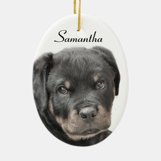 Rottweiler dog ceramic ornament (Back)