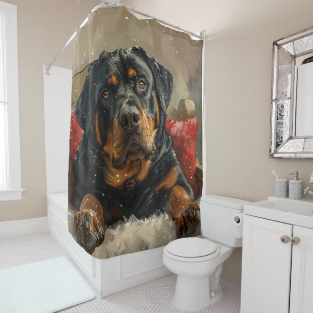Rottweiler Dog Christmas Festive  (In Situ)