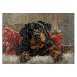 Rottweiler Dog Christmas Festive  Cutting Board
