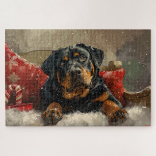 Rottweiler Dog Christmas Festive  Jigsaw Puzzle