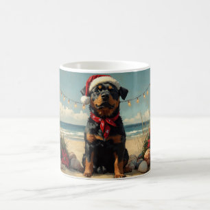 Rottweiler Dog Christmas Vintage Beach Coffee Mug