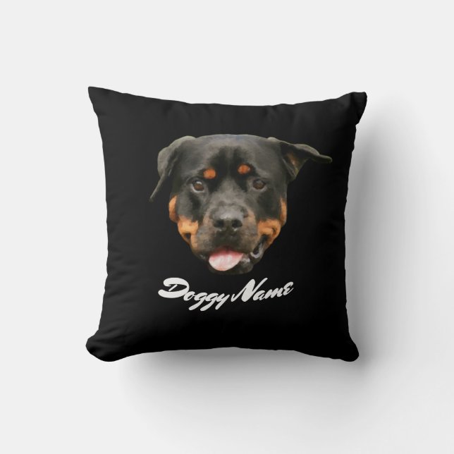 Rottweiler Dog Create Your Own Throw Pillow (Front)
