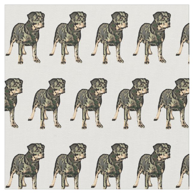 Rottweiler dog Custom Fabric (Close Up)