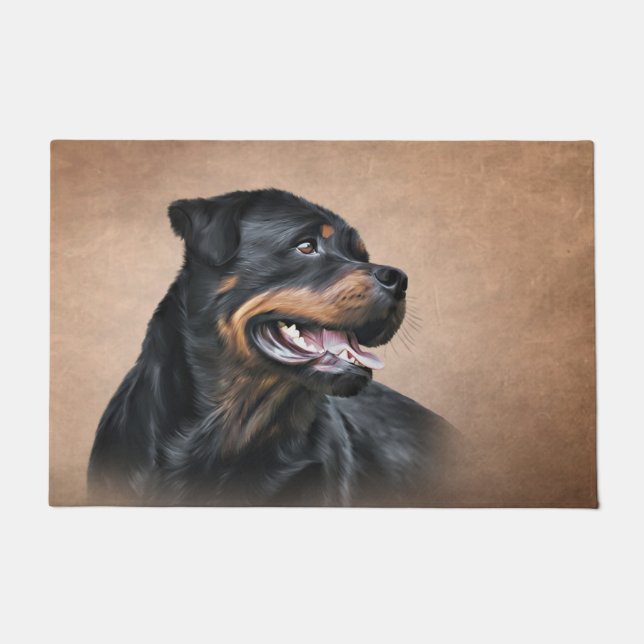 Rottweiler dog doormat (Front)